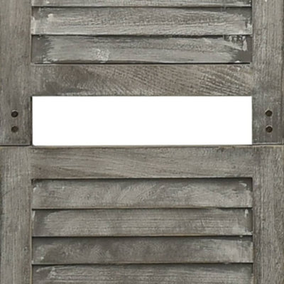 Berkfield 4-Panel Room Divider Grey 143x166 cm Solid Wood