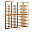 Berkfield 4-Panel Room Divider/Trellis Solid Fir Wood 161x180 cm
