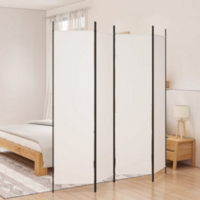 Berkfield 4-Panel Room Divider White 200x200 cm Fabric