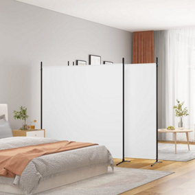 Berkfield 4-Panel Room Divider White 698x180 cm Fabric