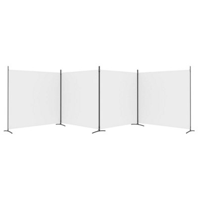 Berkfield 4-Panel Room Divider White 698x180 cm Fabric