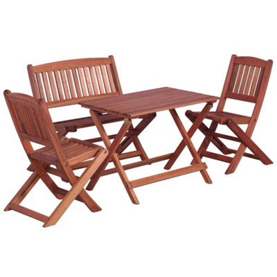 Berkfield 4 Piece Outdoor Dining Set for Children Solid Eucalyptus Wood