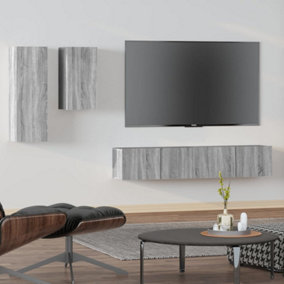 Berkfield 4 Piece TV Cabinet Set Grey Sonoma Engineered Wood