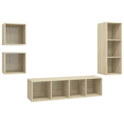 Berkfield 4 Piece TV Cabinet Set Sonoma Oak Engineered Wood