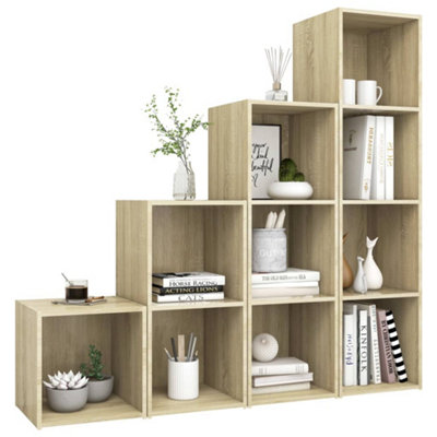 Berkfield 4 Piece TV Cabinet Set Sonoma Oak Engineered Wood