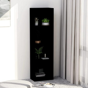 Berkfield 4-Tier Book Cabinet Black 40x24x142 cm Engineered Wood