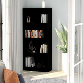 Berkfield 4-Tier Book Cabinet Black 60x24x142 cm Engineered Wood