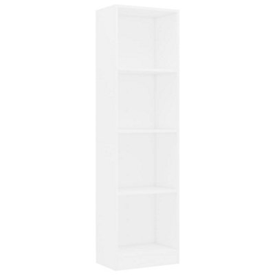 Berkfield 4-Tier Book Cabinet White 40x24x142 cm Engineered Wood
