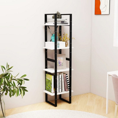 Berkfield 4-Tier Book Cabinet White 40x30x140 cm Solid Pine Wood