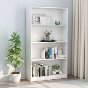 Berkfield 4-Tier Book Cabinet White 80x24x142 cm Engineered Wood