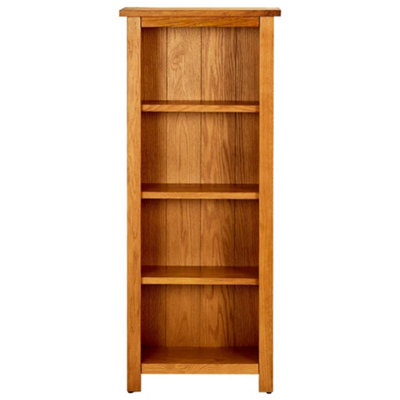 Berkfield 4-Tier Bookcase 45x22x110 cm Solid Oak Wood