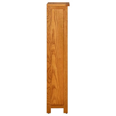 Berkfield 4-Tier Bookcase 45x22x110 cm Solid Oak Wood