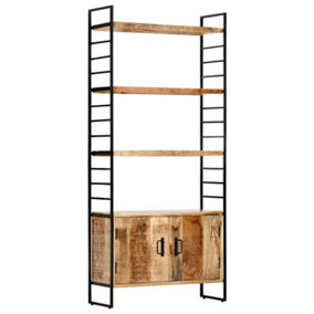 Berkfield 4-Tier Bookcase 80x30x180 cm Rough Mango Wood