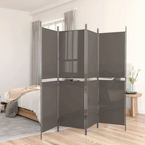 Berkfield 5-Panel Room Divider Anthracite 250x180 cm Fabric