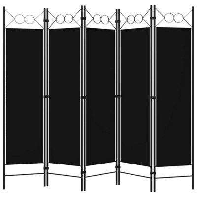 Berkfield 5-Panel Room Divider Black 200x180 cm
