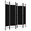 Berkfield 5-Panel Room Divider Black 200x180 cm