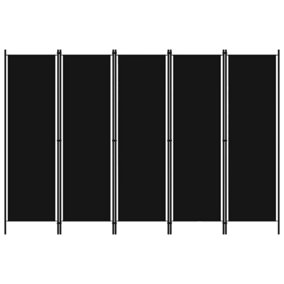 Berkfield 5-Panel Room Divider Black 250x180 cm