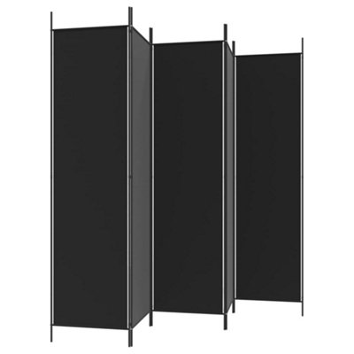 Berkfield 5-Panel Room Divider Black 250x200 cm Fabric