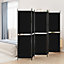Berkfield 5-Panel Room Divider Black 250x200 cm Fabric