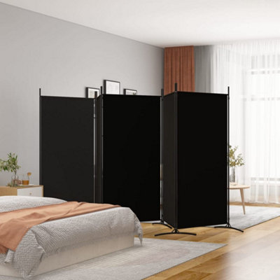 Berkfield 5-Panel Room Divider Black 433x180 cm Fabric | DIY at B&Q