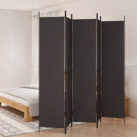 Berkfield 5-Panel Room Divider Brown 250x220 cm Fabric
