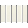 Berkfield 5-Panel Room Divider Cream White 250x180 cm