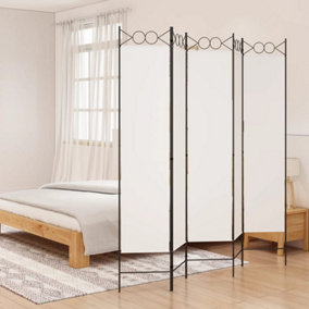 Berkfield 5-Panel Room Divider White 200x200 cm Fabric