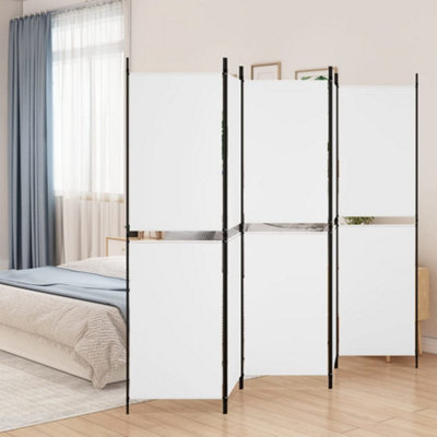 Berkfield 5-Panel Room Divider White 250x180 cm Fabric | DIY at B&Q