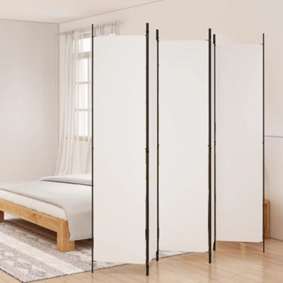Berkfield 5Panel Room Divider White 250x220 cm Fabric DIY at B&Q
