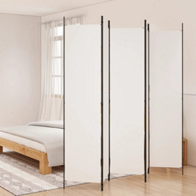 Berkfield 5-Panel Room Divider White 250x220 cm Fabric