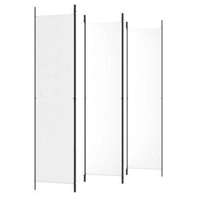 Berkfield 5-Panel Room Divider White 250x220 cm Fabric