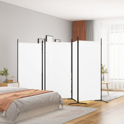 Berkfield 5-Panel Room Divider White 433x180 cm Fabric | DIY at B&Q