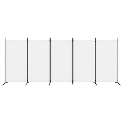 Berkfield 5-Panel Room Divider White 433x180 cm Fabric
