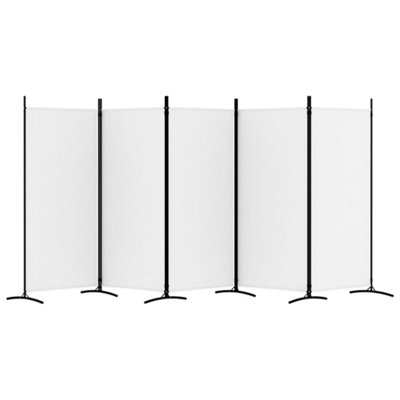 Berkfield 5-Panel Room Divider White 433x180 cm Fabric