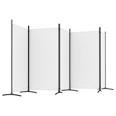 Berkfield 5-Panel Room Divider White 433x180 cm Fabric