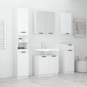Berkfield 5 Piece Bathroom Cabinet Set White Engineered Wood