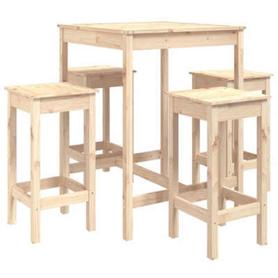 Berkfield 5 Piece Garden Bar Set Solid Wood Pine