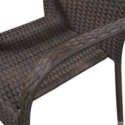 Berkfield 5 Piece Garden Dining Set Poly Rattan Brown