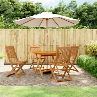 Berkfield 5 Piece Garden Dining Set Solid Wood Acacia DIY at B&Q