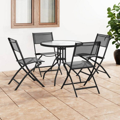 Berkfield 5 Piece Outdoor Dining Set Steel | DIY at B&Q