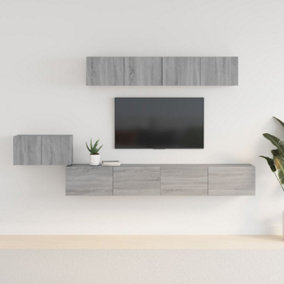 Berkfield 5 Piece TV Cabinet Set Grey Sonoma Engineered Wood