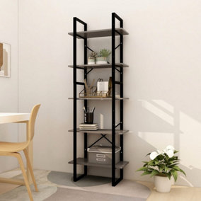 Berkfield 5-Tier Book Cabinet Grey 60x30x175 cm Pinewood