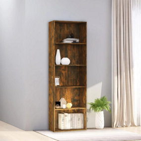 Berkfield 5-Tier Book Cabinet Smoked Oak 60x30x189 cm Engineered Wood