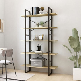 Berkfield 5-Tier Book Cabinet Sonoma Oak 100x30x175 cm Engineered Wood