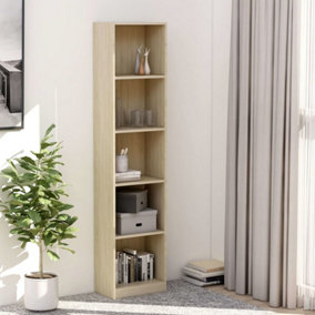 Berkfield 5-Tier Book Cabinet Sonoma Oak 40x24x175 cm Engineered Wood