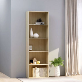 Berkfield 5-Tier Book Cabinet Sonoma Oak 60x30x189 cm Engineered Wood