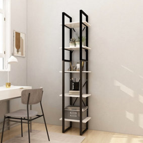Berkfield 5-Tier Book Cabinet White 40x30x175 cm Pinewood