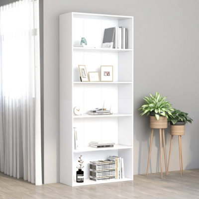 Berkfield 5-Tier Book Cabinet White 80x30x189 cm Engineered Wood