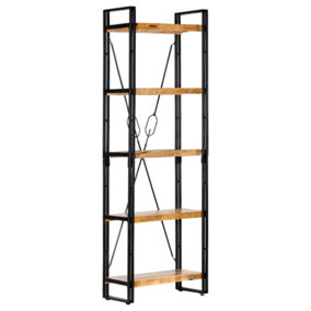 Berkfield 5-Tier Bookcase 60x30x180 cm Solid Mango Wood