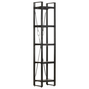 Berkfield 5-Tier Bookcase Black 40x30x180 cm Solid Mango Wood